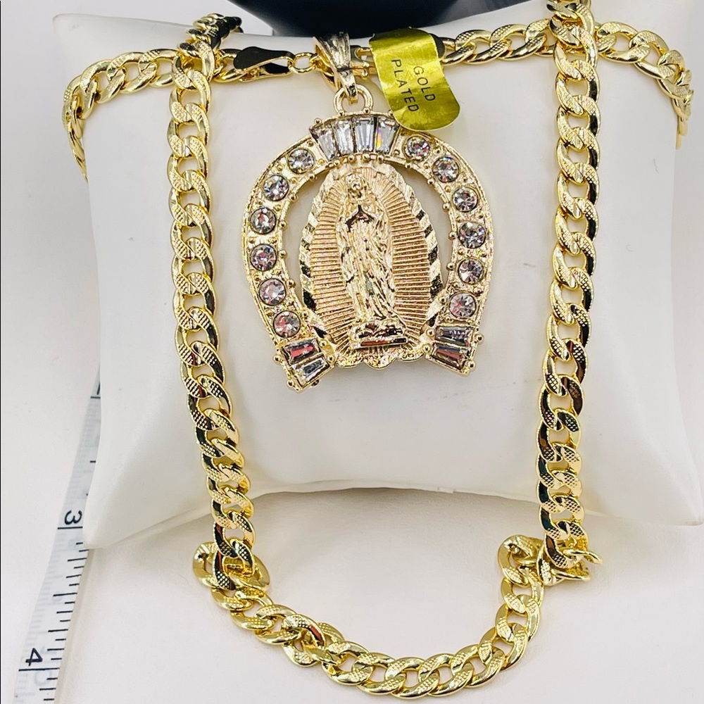 Virgin of Guadalupe and 14k gold plated chain